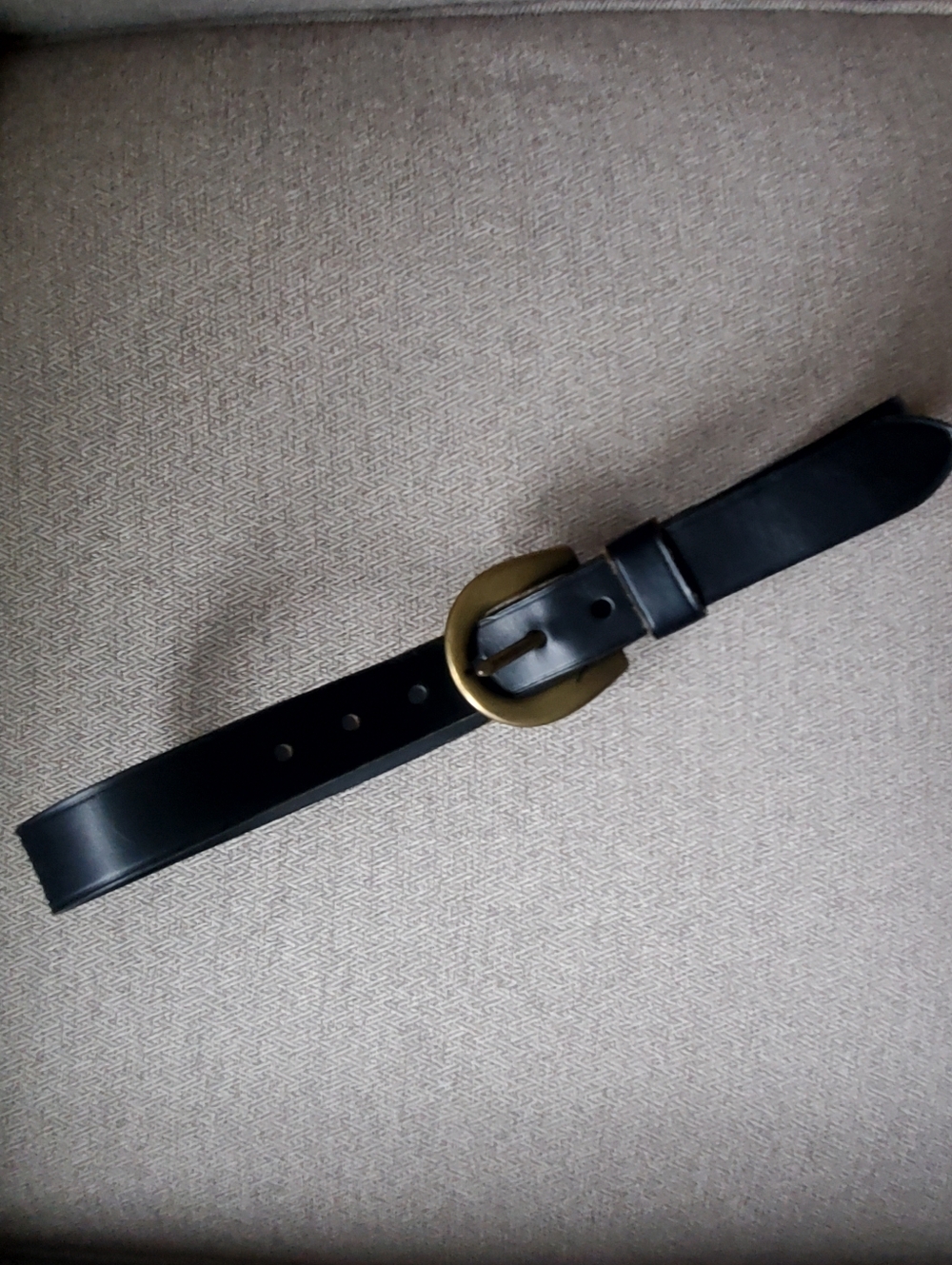 GAP Vintage Black Leather Belt Solid Brass Buckle  M/32